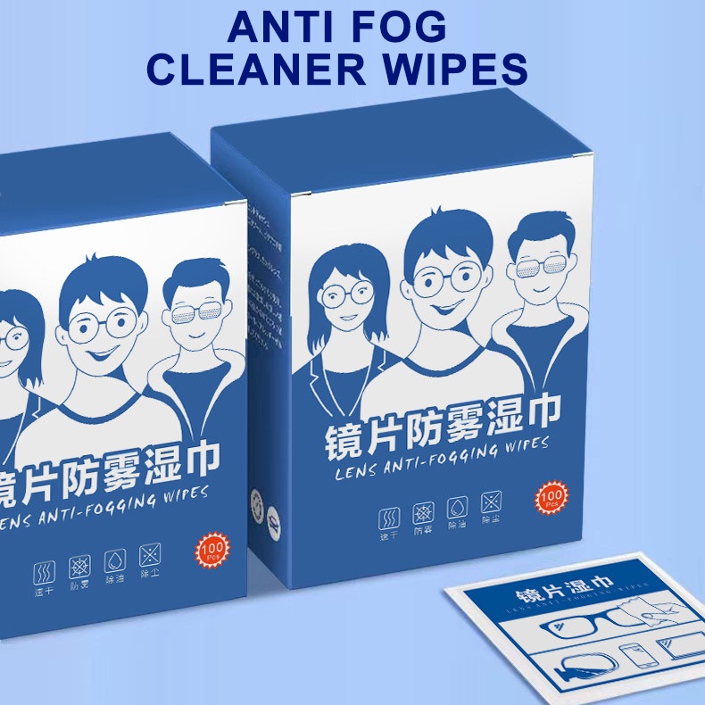 Glasses AntiFog Cleaner Wipes 10 Slices Lens Spectacles Sunglasses