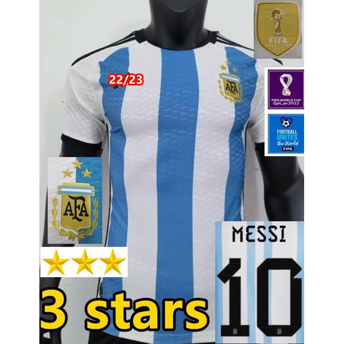 3 stars World Cup Jersey Argentina Home Jersey World Cup 2022 home