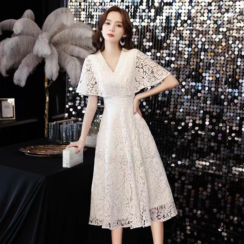 Elegant white 2025 lace dress