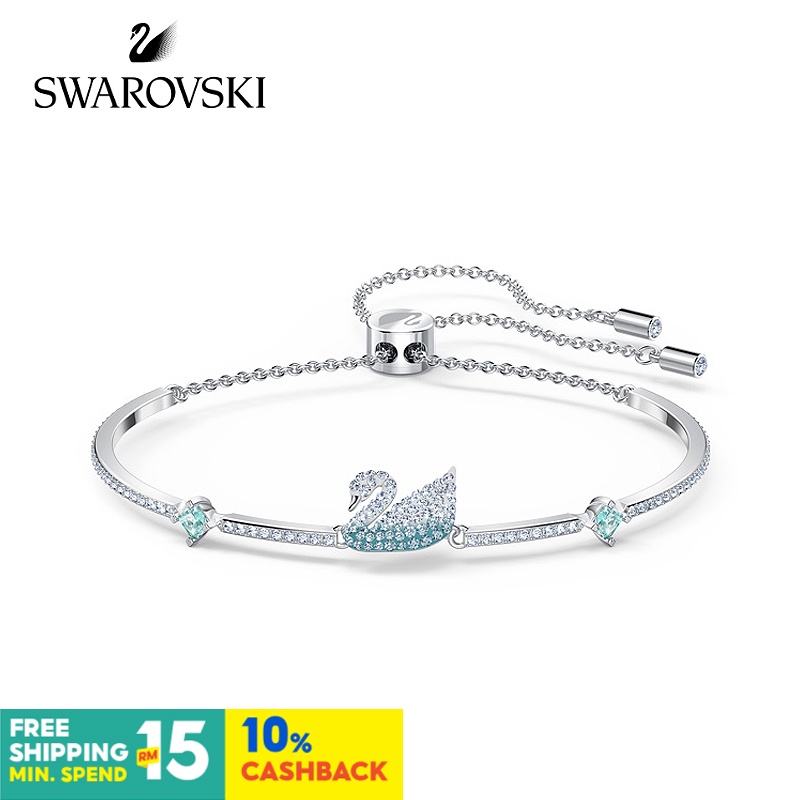 Ready Stock Swarovski Blue SWAN ICONIC SWAN Fresh Elegant