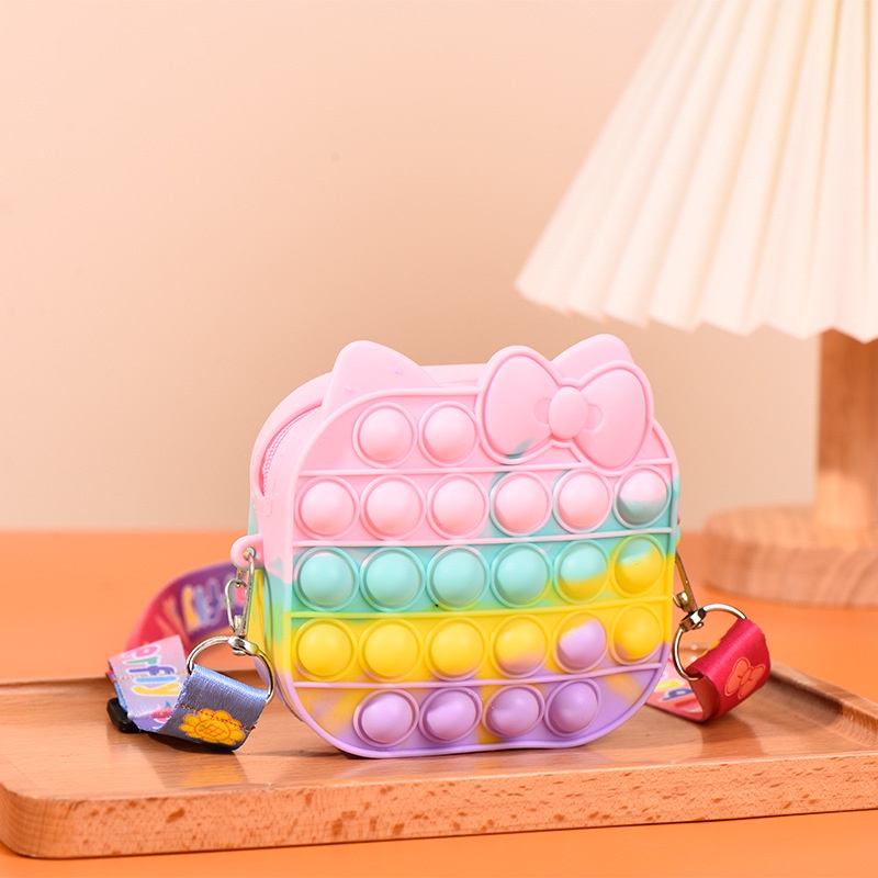 Pop Sac It, Licorne Pop-It Push Bubble Fidget Toys Sac À Bandoulière