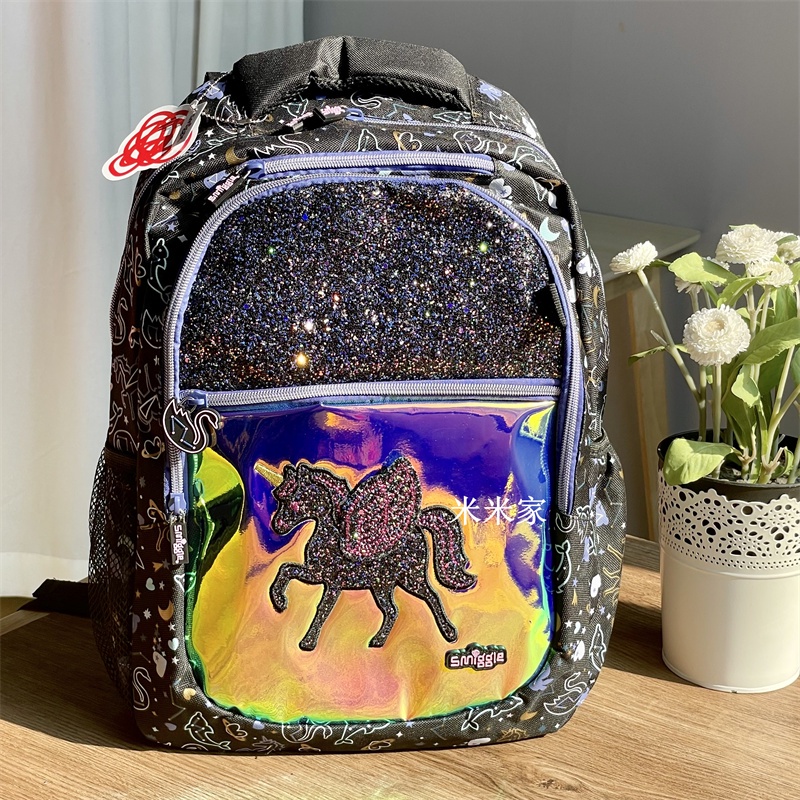 Smiggle cool black unicorn schoolbag backpack children s decompression schoolbag birthday Shopee Singapore