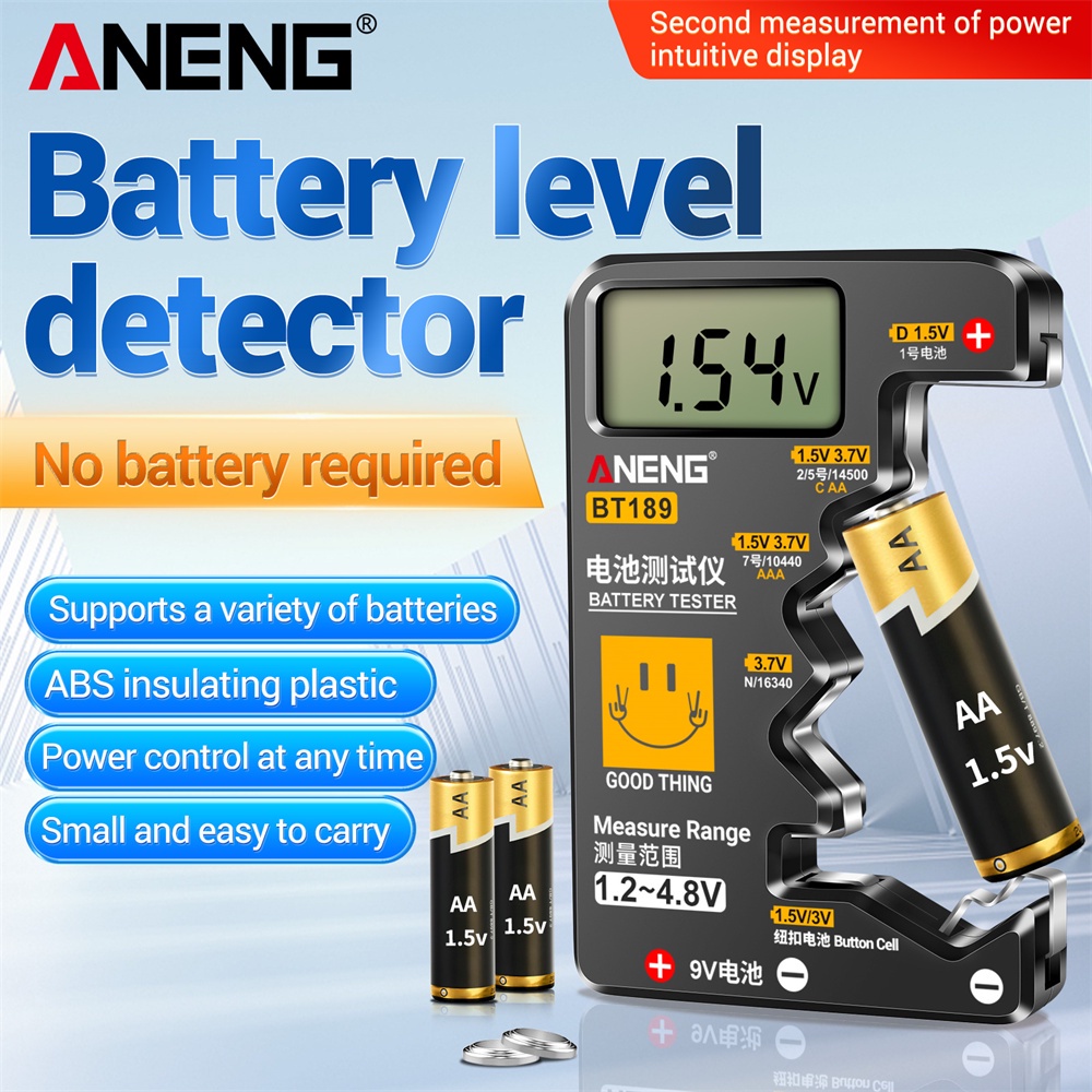 ANENG BT189 Button Cell Battery Tester 9V N D C AA AAA Universal