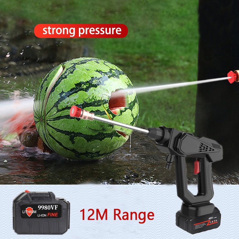 [Arrived 1~2 Days?]  洗车枪 Cordless High Pressure Car Washer Gun Handheld Auto Spray Rechargeable Spray Gun Pump clean