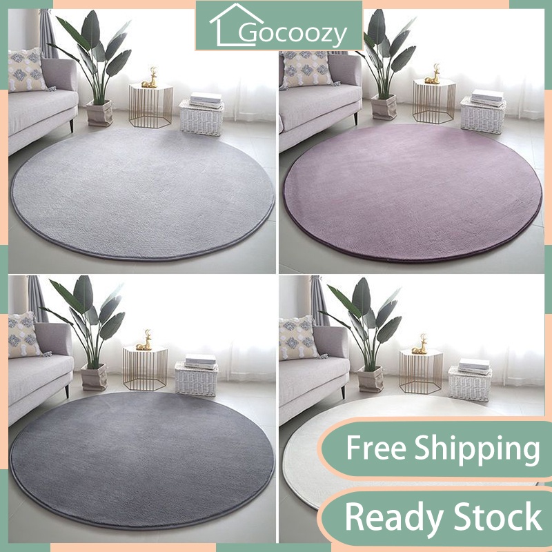 Coral Fleece Round Carpet For Living Bedroom Rugs Coffee Table Foot