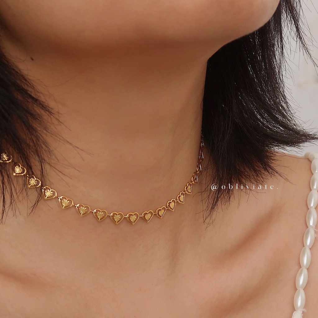 Gold and clearance silver choker necklace