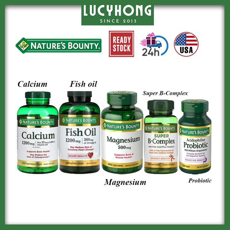 Nature's Bounty Calcium/Magnesium/Fish Oil/Probiotic/Super B Complex