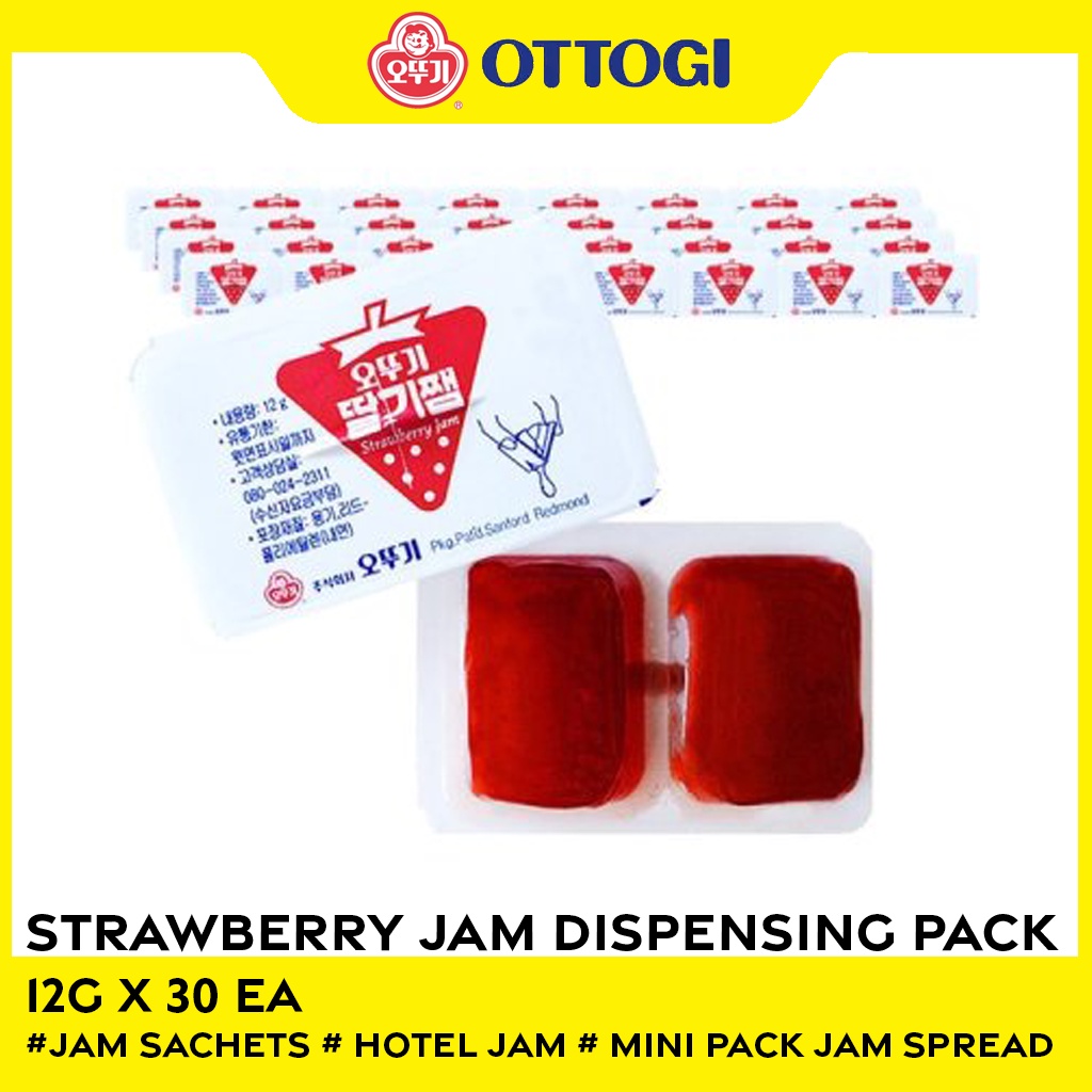 [OTTOGI] Ottogi Strawberry Jam Dispensing Pack 12g x 30 ea / Jam