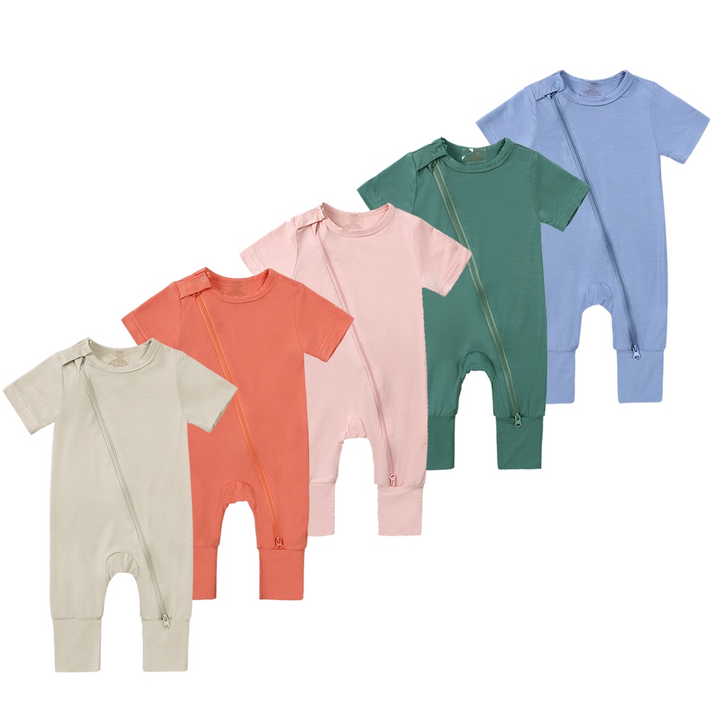 Kids Tales Bamboo Fiber Newborn Baby Jumpsuit Baby Boy Girl Clothes Summer  Short Sleeve Baby Zipper Romper Soft New Born Onesies
