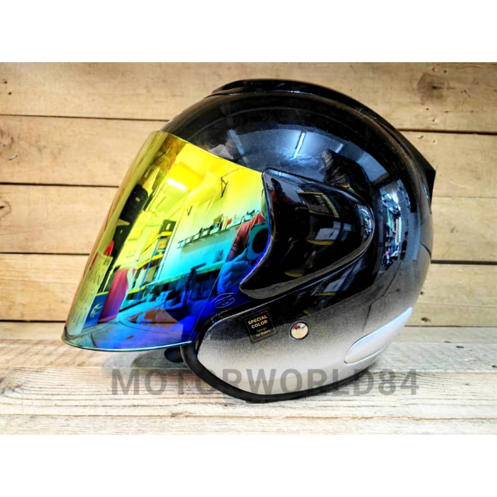 HELMET ARC RITZ SPECIAL 2TONE 2 TONE TWO TONE SILVER TOPI KELEDAR RITZ ...