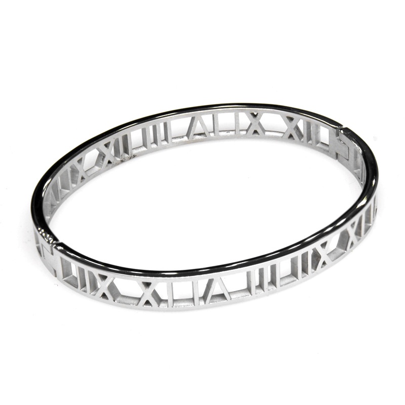 Roman Numerals Bracelets, Hollow Numerals Bracelet, Vacuum Plating Bangle