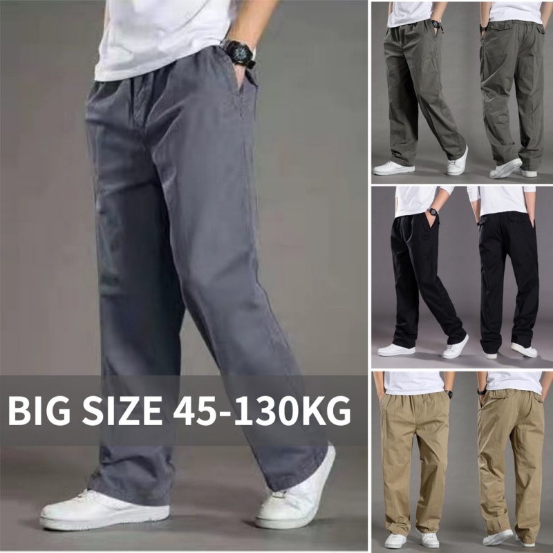 Plus Size 45130kg Men's Cotton Pants Loose Straight Cut Work Jogger