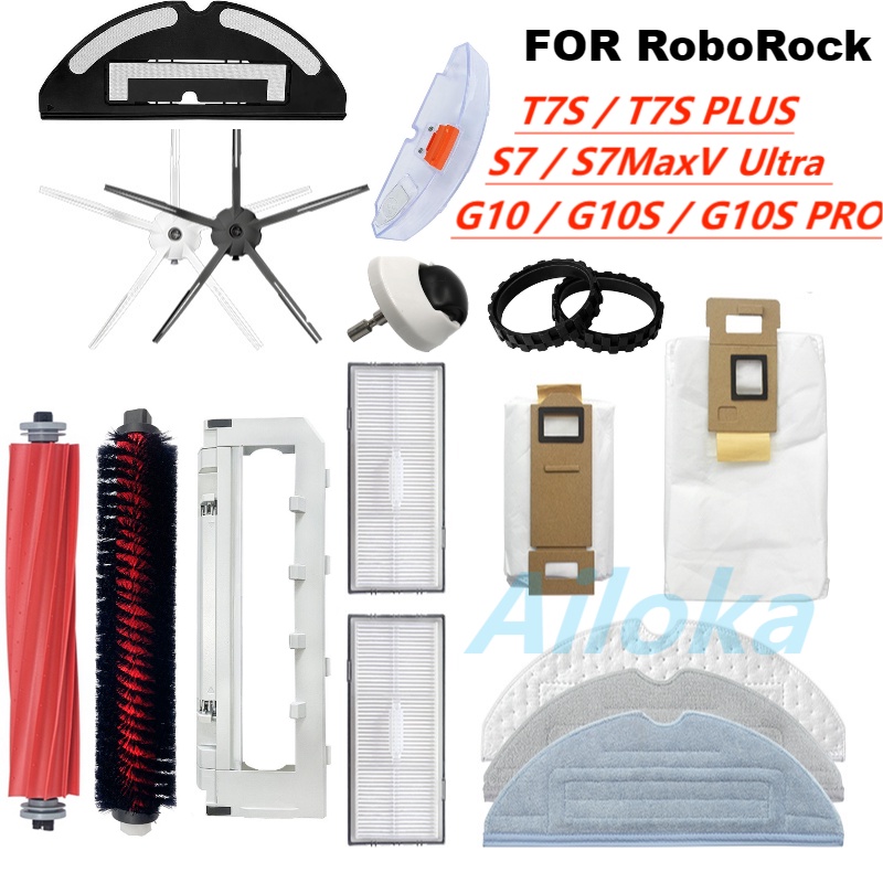  S7 MaxV Ultra Accessories Kit for Xiaomi Roborock S7 S7 + S7  MaxV, S7 MaxV Plus, T7S T7 plus T7S plus Robot Vacuum Cleaners, 2 Roller  Brush, 4 Hepa Filter, 4