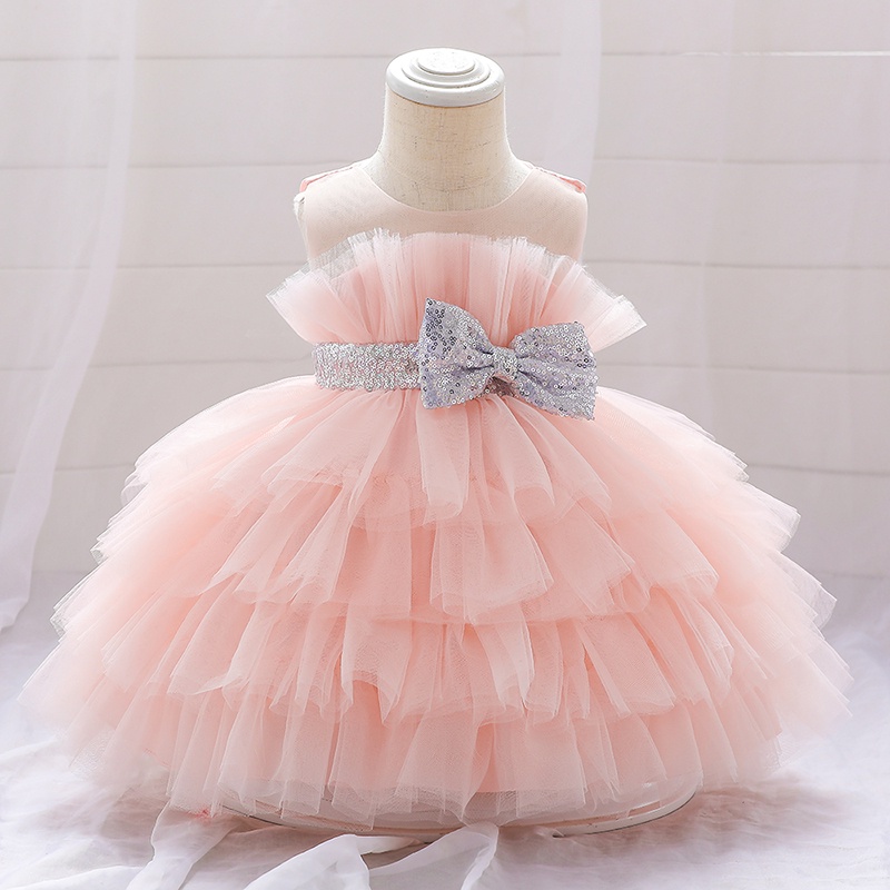 Baby Tiny Girl Brand Frocks MQATZ Summer Fluffy First 1st Birthday Dress  For Baby Girl Clothes