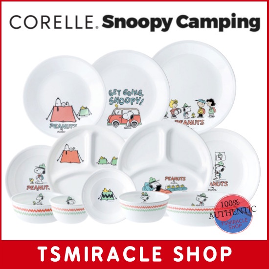CORELLE Snoopy Camping Korean Type Dinnerware Collection Round Plate ...
