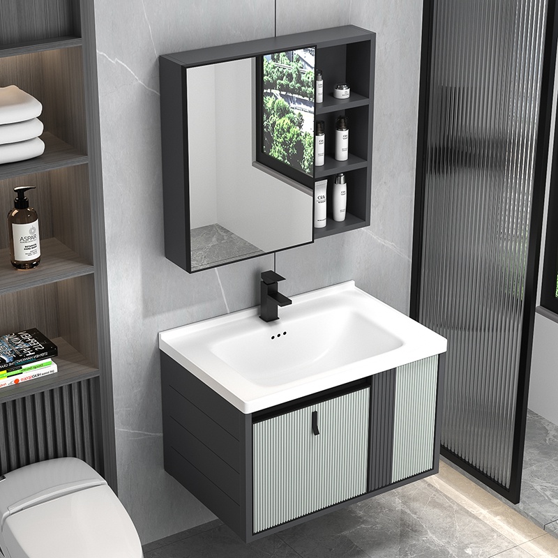 Thickened Space Aluminum Bathroom Cabinet Combination Simple Integrated ...