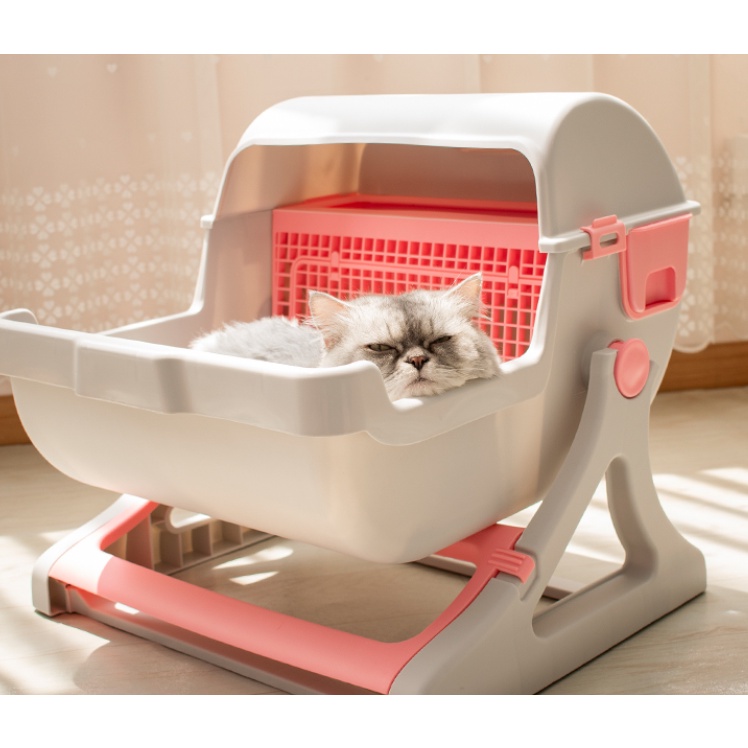 Semi automatic outlet cat litter box