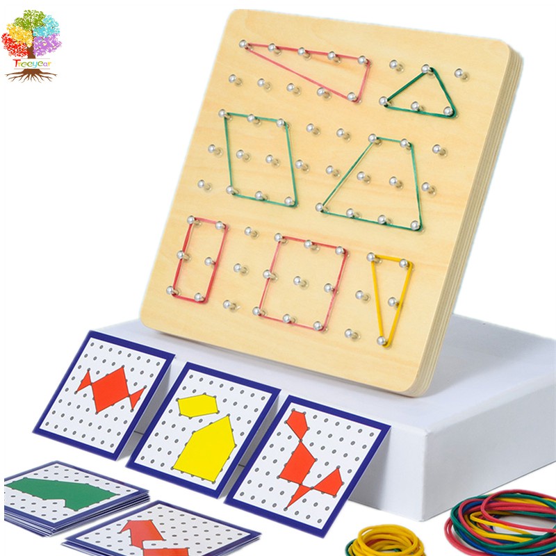 Treeyear Montessori Wood Mathematical Geoboard Material Manipulator ...