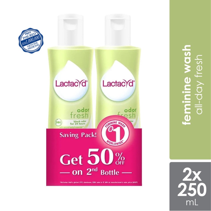 Lactacyd Intimate Feminine Wash Odor Fresh For All Day Fresh 24 Hours