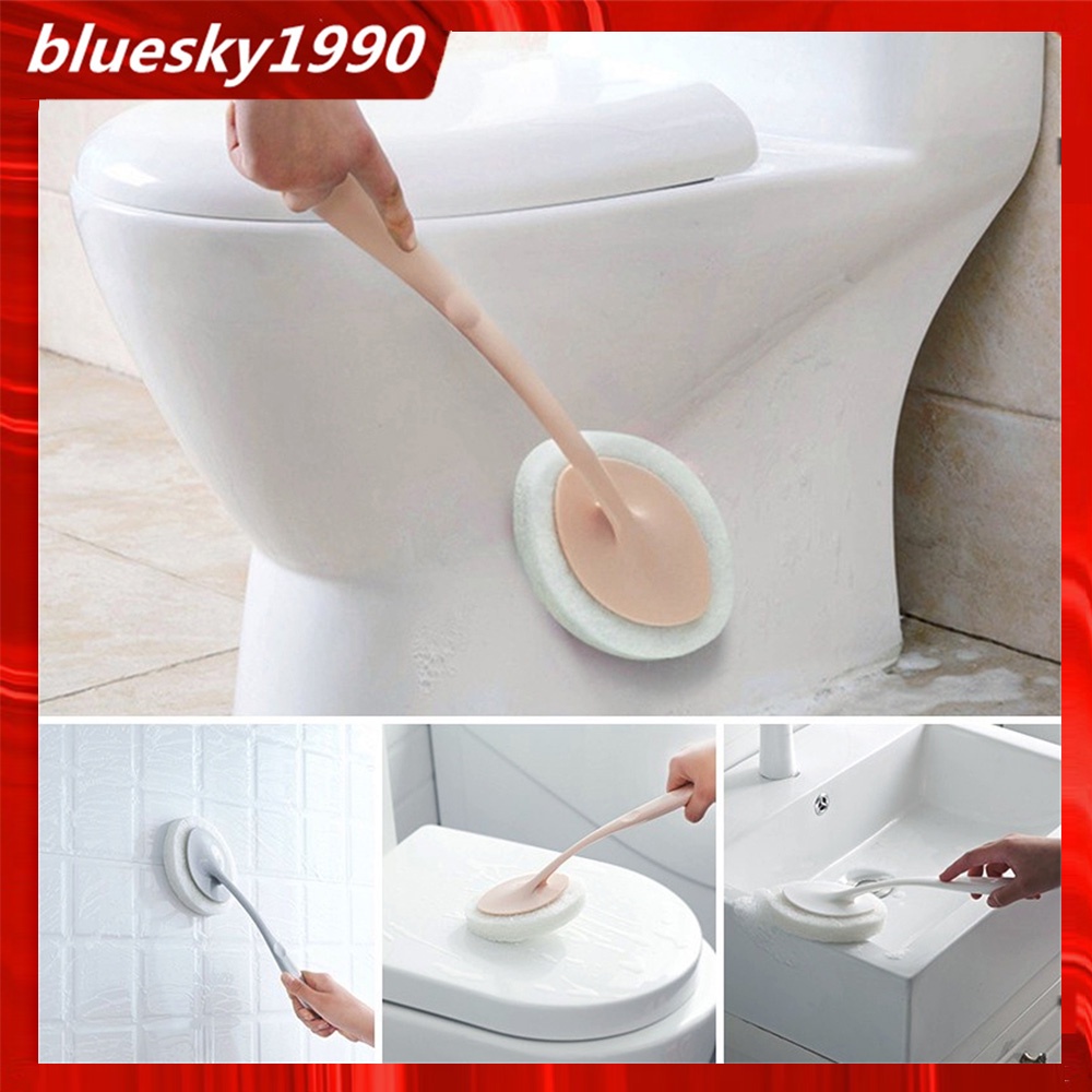 【Hot Sales】Long Handle Sponge Toilet Brush Wall Mounted Floor Scouring