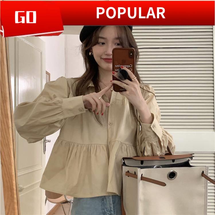2021 Early Autumn New Women s Clothing Korean Style Retro Dignified Sense of Design Solid Color Niche Long Sleeve Shirtiuidid.my20230423163911