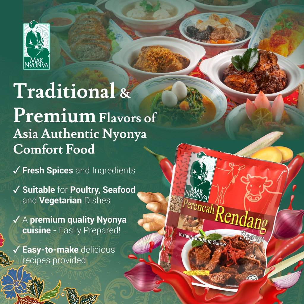 Mak Nyonya HALAL Instant Rendang Rempah Dry Curry Paste For Beef ...