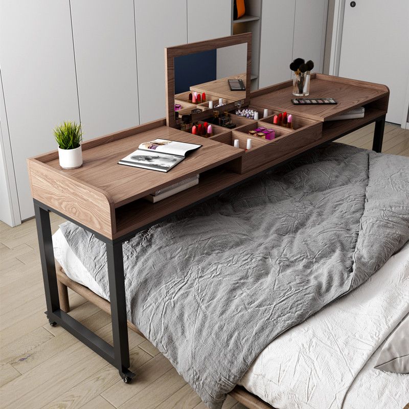 durable Solid wood bed study table bedroom lazy cross bed table