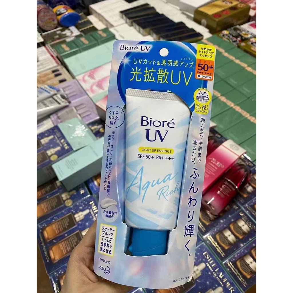Biore UV Light Up Essence Aqua Rich SPF50+ PA++++ 70g Broad Spectrum