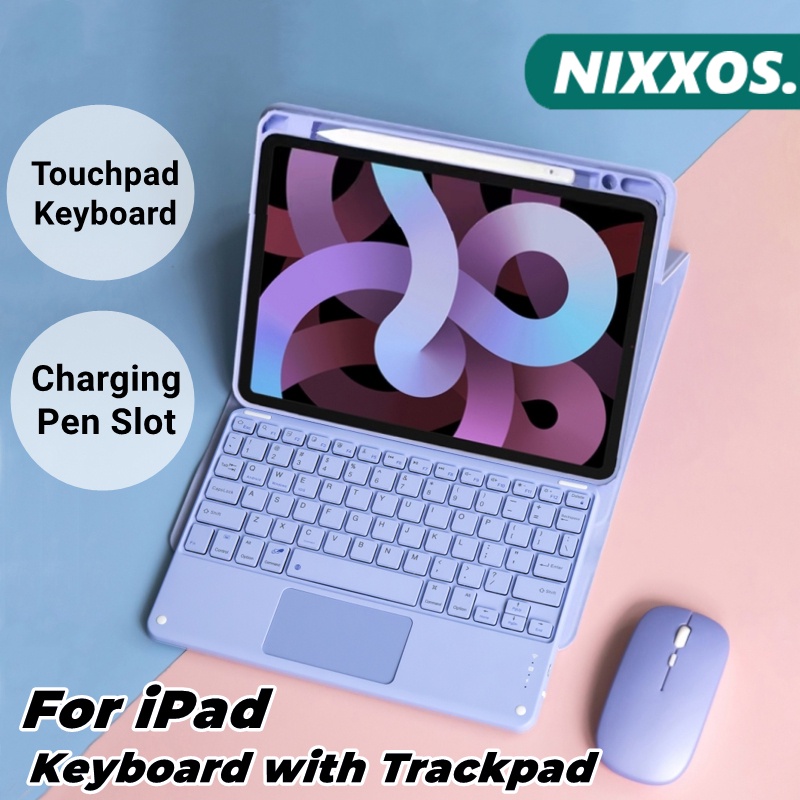 NIXXOS For iPad 10th Gen Case with Touchpad Keyboard Wireless Charging ...