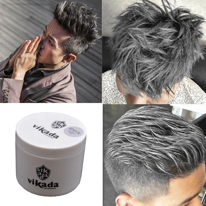 Grandma Gray Hair Mud Men's Hair Wax Silver White Disposable Hair Dye