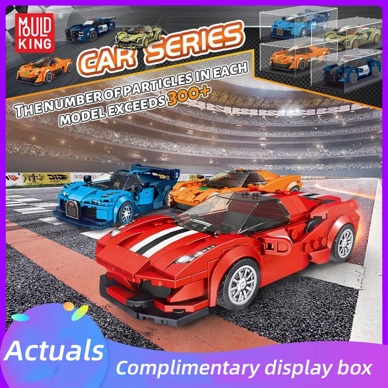 MOULD KING 27001-12 Mini Luxury Car Series Technical Speed F1 Racing Sport Building Blocks City Super Racer Technique Car Moc Brick Model Educational Toy for Boys
