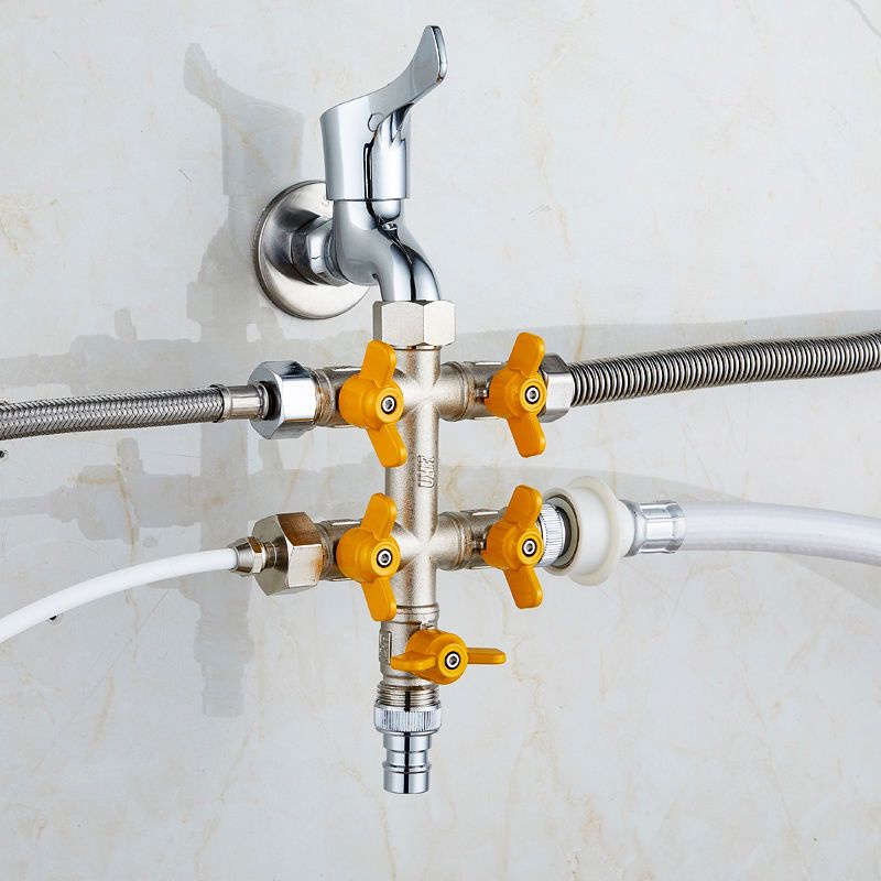 Brass Angle valve spool five faucet diverter valve 4 water washing