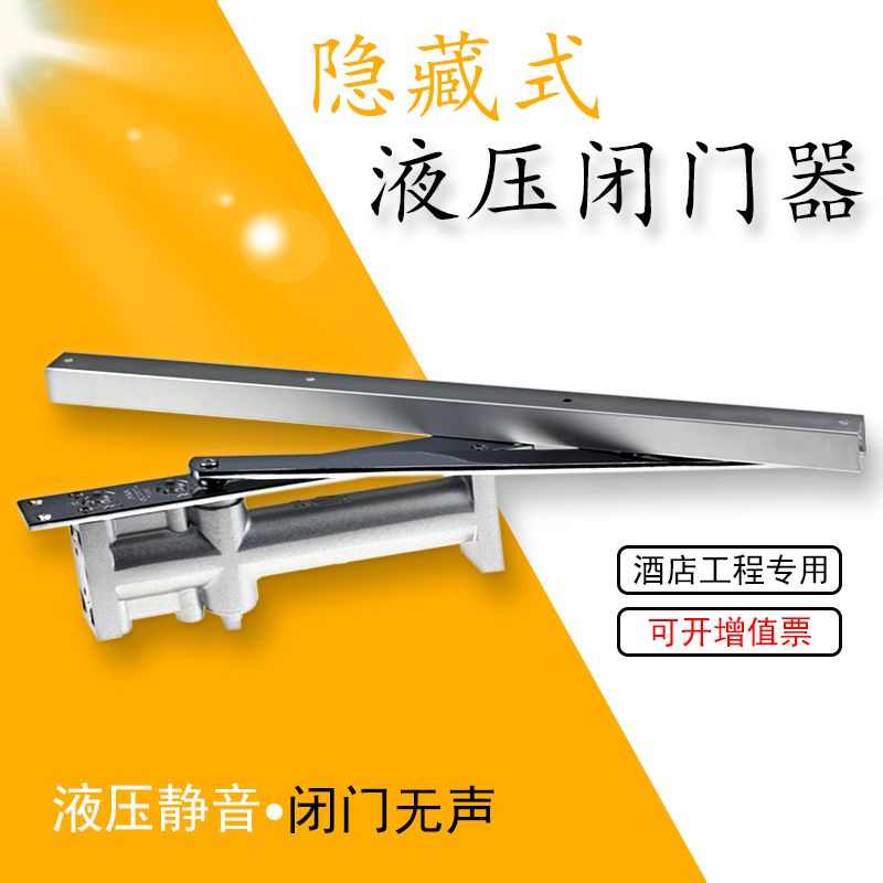 Hidden concealed door closer, hydraulic damping buffer, hidden