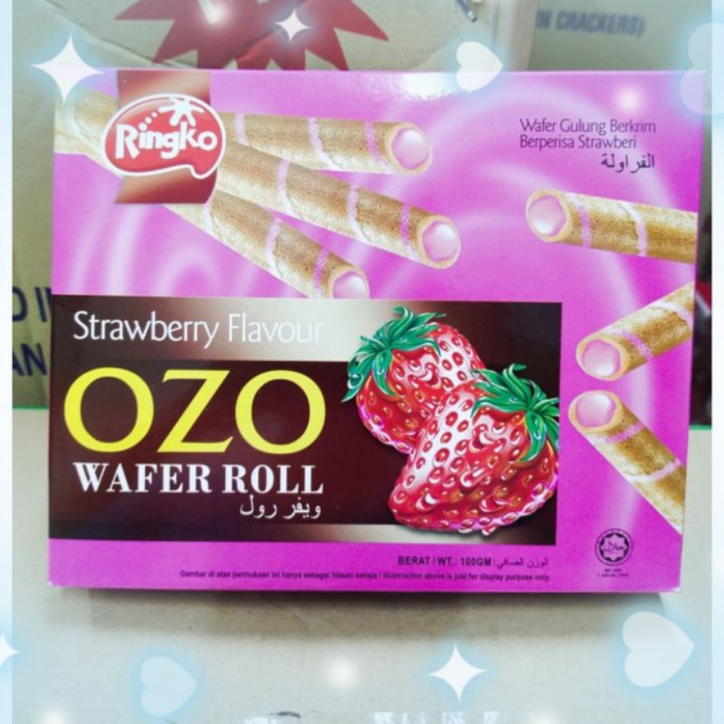 Rico OZO wafer Roll Strawberry flavored (100g) | Shopee Singapore