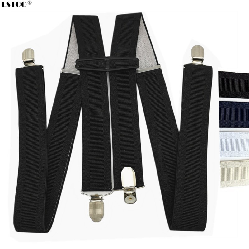 READY STOCK 4 Solid Colors Large Size 4 Clips X-Back Suspenders Men High  Quality Elastic Adjustable Strap Unisex Suspender Women for Office Wedding  Party Fashion Accessories