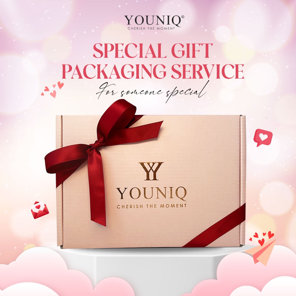 YOUNIQ Ins Style Packaging Service with Ribbon Box & Card