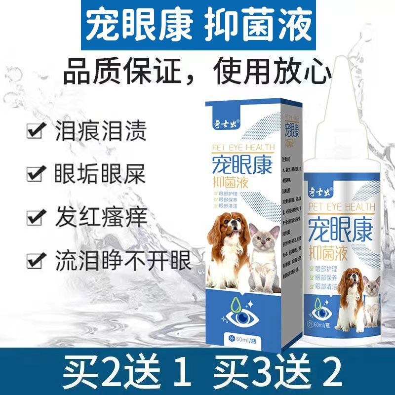 Dog eye inflammation, redness, polyps, tear marks, eye feces Dog eye