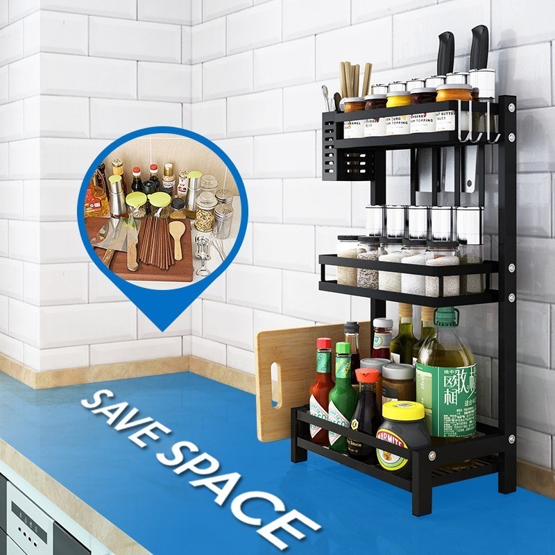 Kitchen Spice Rack Kitchen Rak Dapur Rak Rempah Se | Shopee Singapore