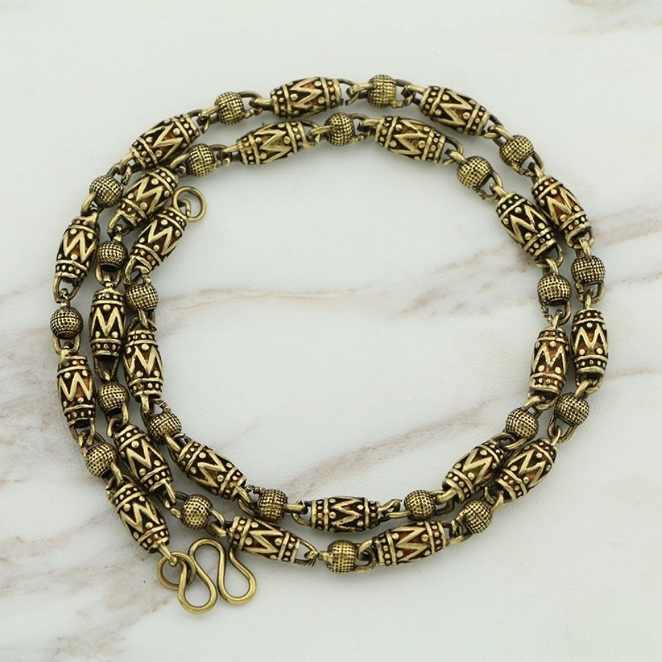 Thai exclusive Buddha brand chain made of pure brass with old ...
