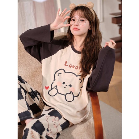 Pure Cotton Pajamas Women's Spring And Autumn Models Long-sleeved