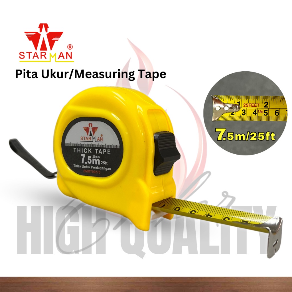 Measuring Tape Heavy Duty Automatic Return With Lock / Pita Pengukur ...