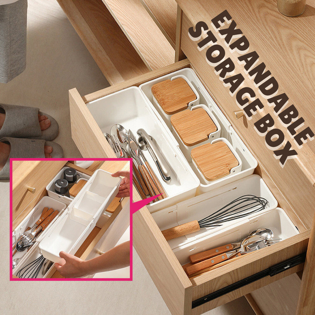 LFMO Adjustable Retractable Storage Box Extendable Kitchen Cabinet ...