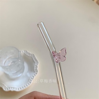 Butterfly GLASS STRAW - Reusable Straws, Glass Straws, Butterfly Straws, Butterfly Gifts, Boba Straws, Smoothie Straws