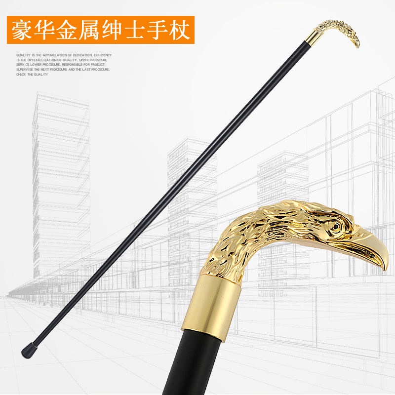 Gentleman Walking Cane Golden Eagle Head Deluxe Gentleman Hiking Cane