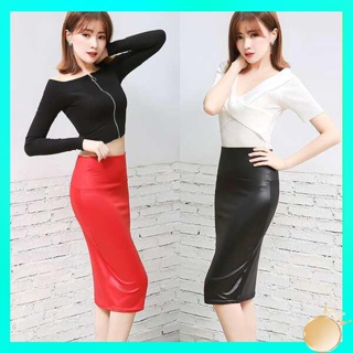  Bodycon Midi Skirt, Side Split Versatile Slim Bodycon