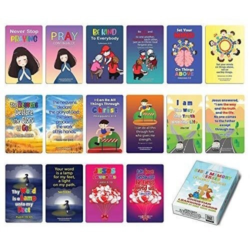 Christian Learning Cards - Bible Memory Verses Flash Cards ( 1 -Deck ...