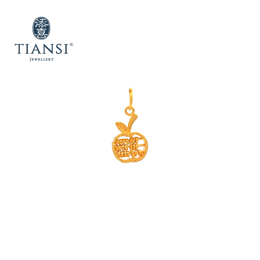 TIANSI 916(22K) GOLD APPLE ABACUS PENDANT 苹果算盘吊坠Loket Emas | Shopee  Singapore