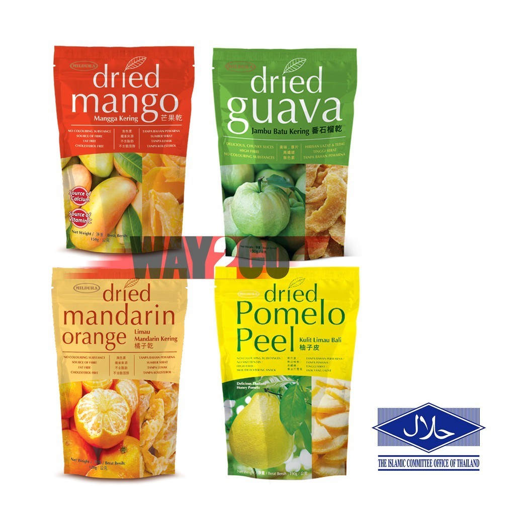 Halal Mildura Dried Pomelo Peel (190g) / Guava (190g) / Mango (150g ...