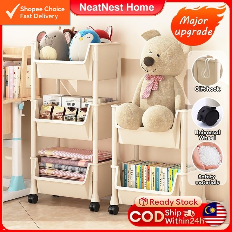 Multi-Layer Book Storage Rack – 360 Movable Wheels, Large Capacity ...