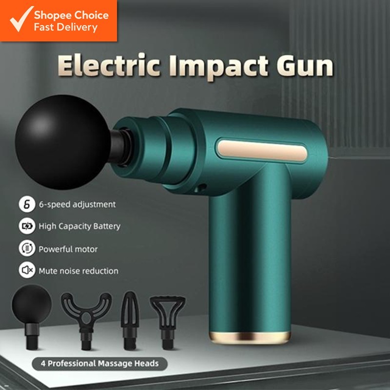 Mini Massage Gun – 6-Speed Muscle Relaxation Massager with 4 Heads for ...